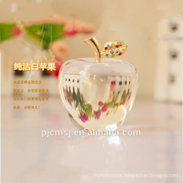 2015 customize Crystal Apple With Personalized Logo,colorful glass apple model